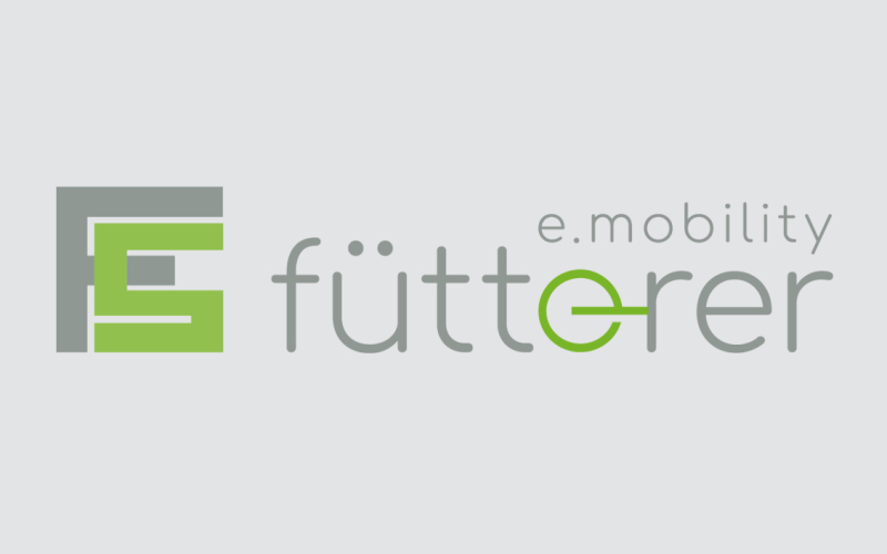 fütterer e.mobility Logo in Grau und Grün