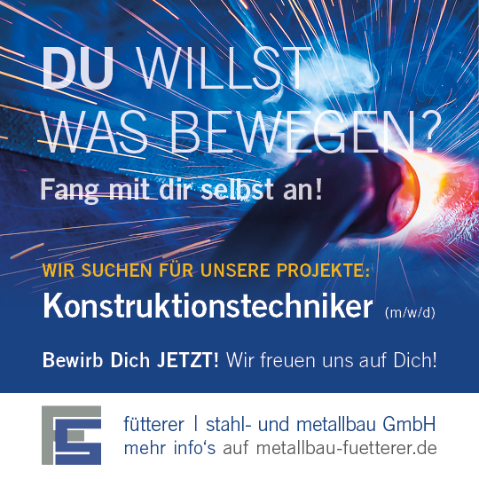 Stellenanzeige Konstruktionstechniker (m/w/d) bei fütterer stahl- und metallbau