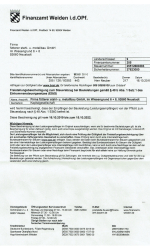 Freistellungsbescheinigung vom Finanzamt Weiden